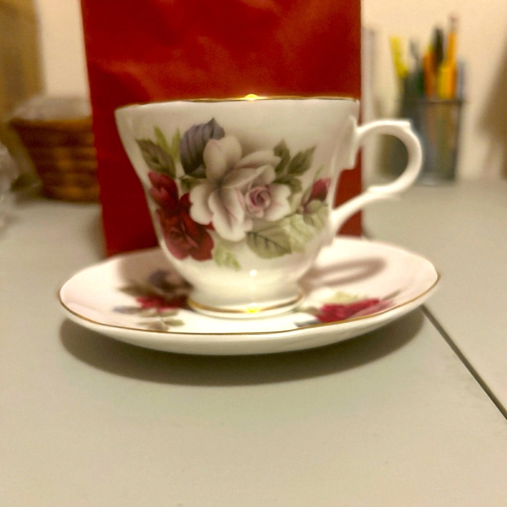 Floral crown Trent Teacup and Saucer Set
